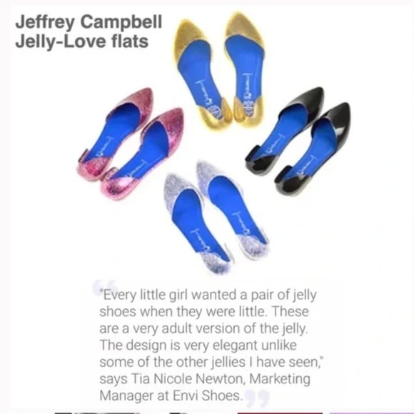 Jeffrey Campbell Havana glitter jelly flats shoes, sz 9 - Picture 3 of 10